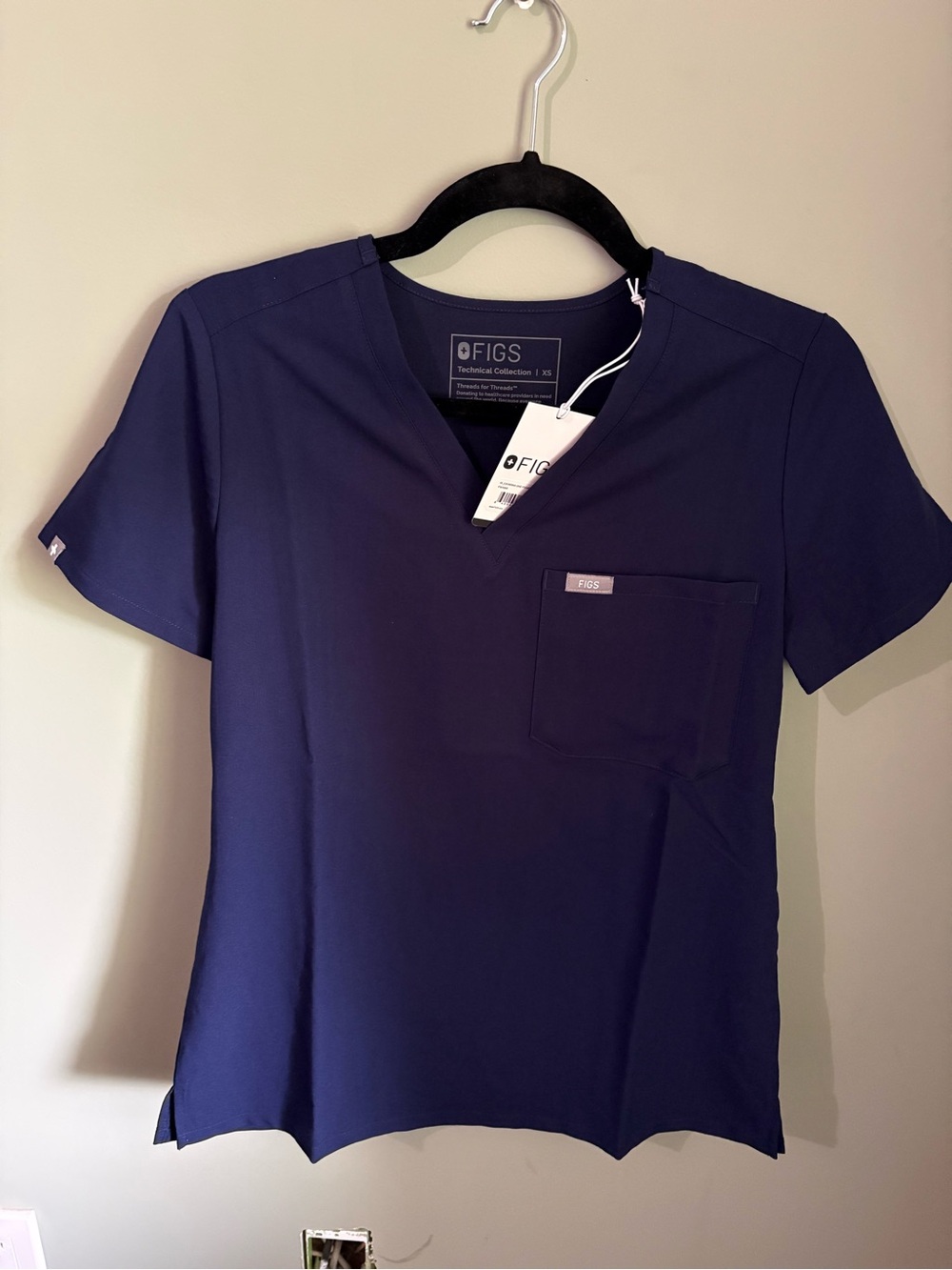 FIGS Navy Short-Sleeve V-Neck Scrub Top